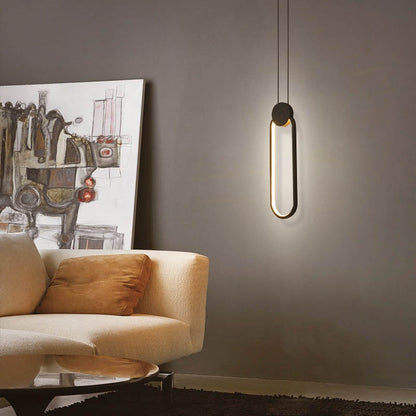 مصباح LED دائري هندسي من الحديد بتصميم بسيط وعصري لغرفة النوم 