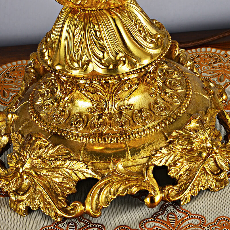 French Full Copper Crystal Tassel Design 1-Light Table Lamp