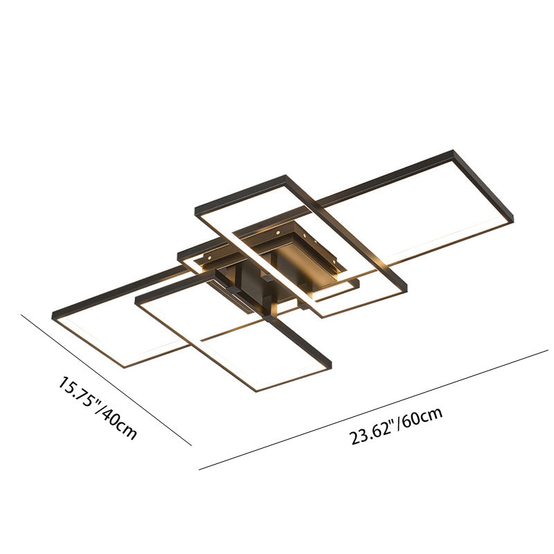 Modern Creative Splicing Rectangular Aluminum LED Flush Mount Ceiling Light