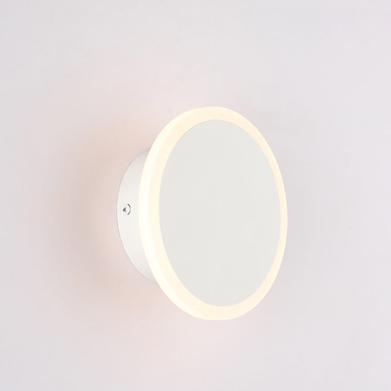 مصباح حائط LED دائري دوار مصنوع من الحديد والأكريليك بتصميم عصري بسيط لغرفة النوم 