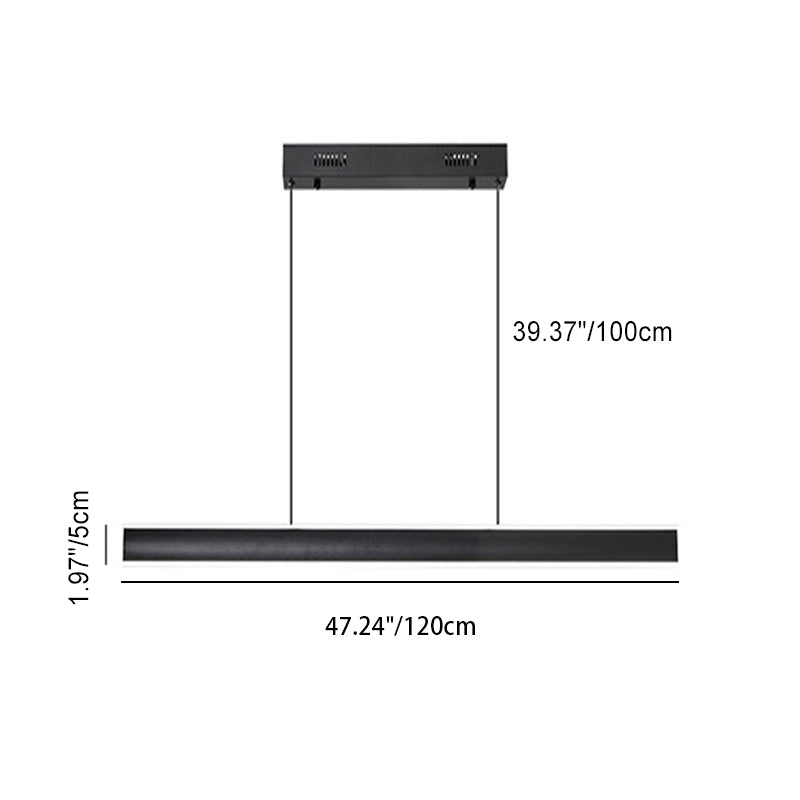 Modern Minimalist Long Aluminum Acrylic LED Island Light Chandelier For Dining Room