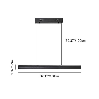 Modern Minimalist Long Aluminum Acrylic LED Island Light Chandelier For Dining Room
