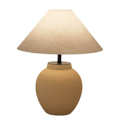 Modern Japanese Metal Ceramic Pot 1-Light Table Lamp