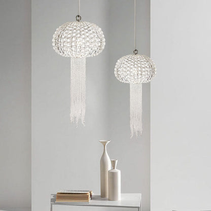 Modern Light Luxury Glass Jellyfish Shape 1-Light Pendant Light