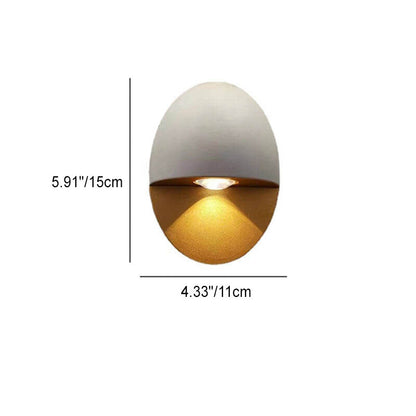 Modern Minimalist Oval Shape Aluminum Outdoor Waterproof LED Wall Sconce Lamp