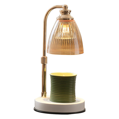 Contemporary Simplicity Iron Conical Glass Shade 1-Light Melting Wax Table Lamp For Bedroom