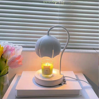 Contemporary Nordic Iron Glass Wood Flower 1-Light Melting Wax Table Lamp For Bedside