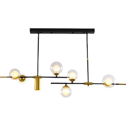 Modern Mid-Century Iron Glass Magic Bean 7-Light Island Light Chandelier For Dining Room