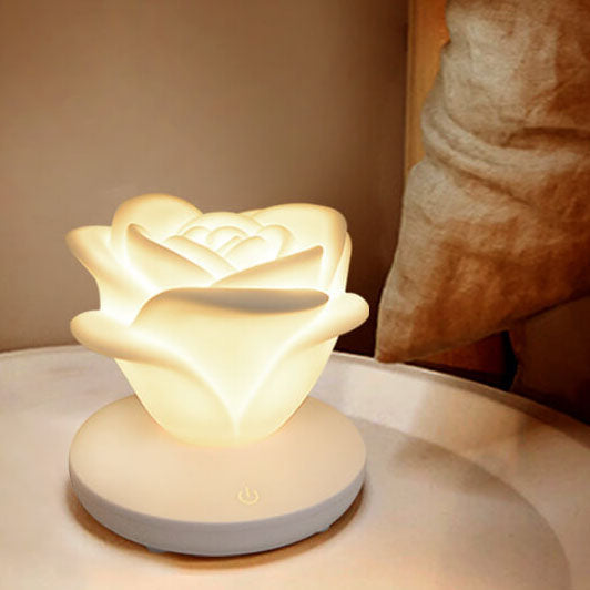 Modern Silicone Rose Flower LED Night Light Table Lamp