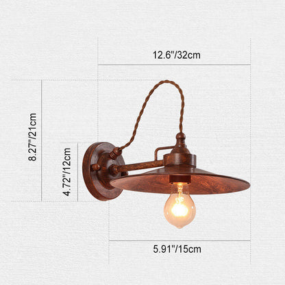 Contemporary Industrial Iron Discs 1- Light Wall Sconce Lamp For Living Room