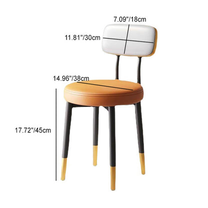 Modern Minimalist Round Upholstered Rectangular Back Tech Fabric Metal Dining Chair For Dining Room