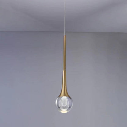 مصباح LED عصري فاخر على شكل دمعة من الزجاج والنحاس 