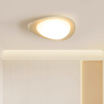 モダンでミニマリストな石畳楕円形樹脂PE LEDフラッシュマウントシーリングライト（寝室用） 