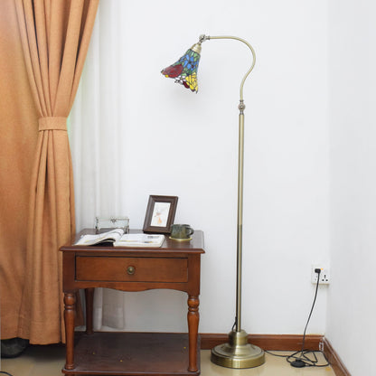 European Vintage Tiffany 1-Light Standing Floor Lamp