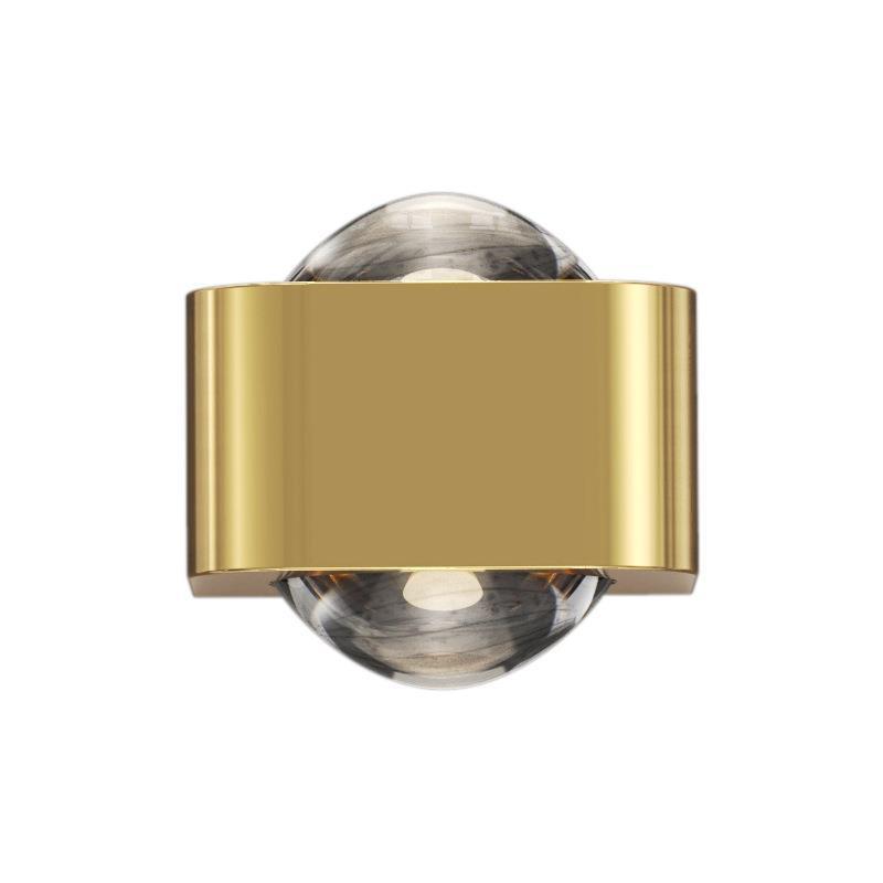 Modern Minimalist Copper Rounded Cuboid Up And Down Luminous LED Wall Sconce Lamp For Bedroom