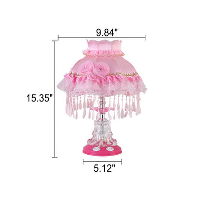 European Style Wedding Fabric Glass 1-Light Table Lamp