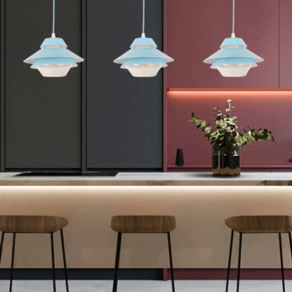 Modern Minimalist Flying Saucer Macaron 1-Light Pendant Light