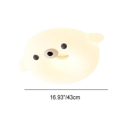 Adorable Cream Style Cartoon Seal LED Kids Flush Mount Ceiling Light