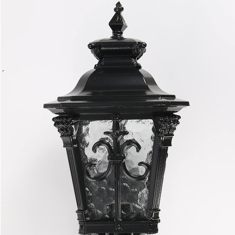 Europe Retro Black Die-Cast Aluminum Glass Outdoor Indoor 1-Light Wall Sconce Lamp