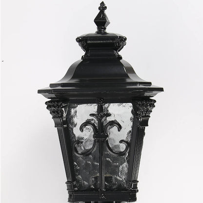 Europe Retro Black Die-Cast Aluminum Glass Outdoor Indoor 1-Light Wall Sconce Lamp