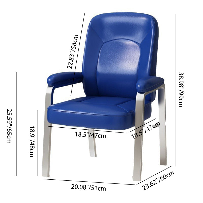 Modern Minimalist Square PU Leather Stainless Steel Dining Chair Backrest Arm For Dining Room