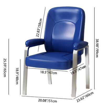 Modern Minimalist Square PU Leather Stainless Steel Dining Chair Backrest Arm For Dining Room