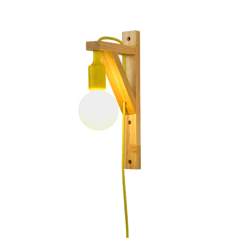 Modern Creative Wood 1-Light Wall Sconce Lamp
