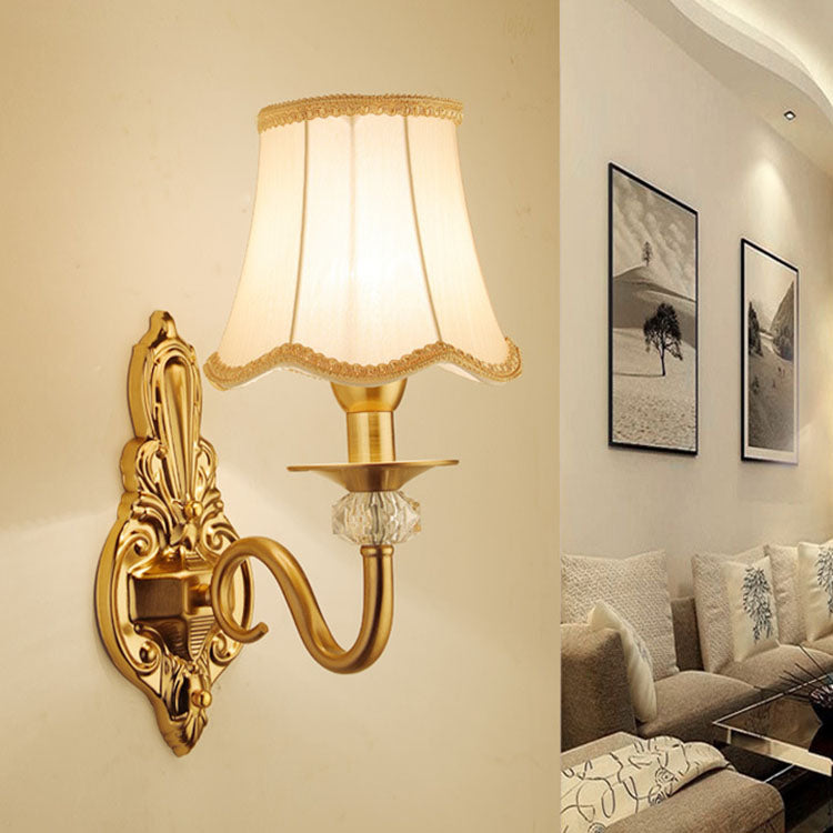 Modern Luxury Hardware Fabric 1/2-Light Wall Sconce Lamp For Living Room