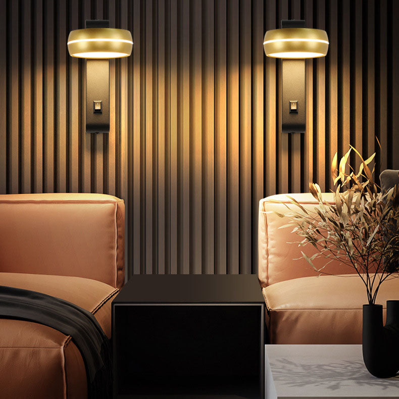 مصباح حائط LED مستطيل الشكل من الألومنيوم والحديد PS بتصميم عصري بسيط لغرفة النوم 