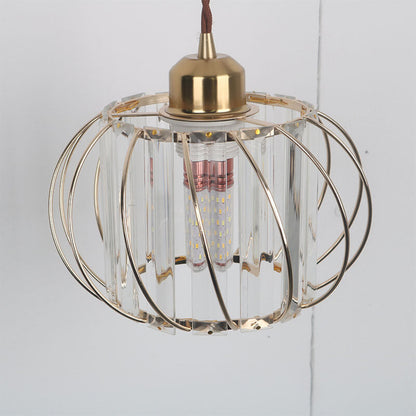 Nordic Creative Adjustable Crystal Lantern Design 1-Light Wall Sconce Lamp
