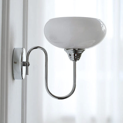 Nordic Minimalist Round Dome Glass 1-Light Wall Sconce Lamp