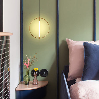 Nordic Modern Ring Wrought Iron Acrylic LED Pendant