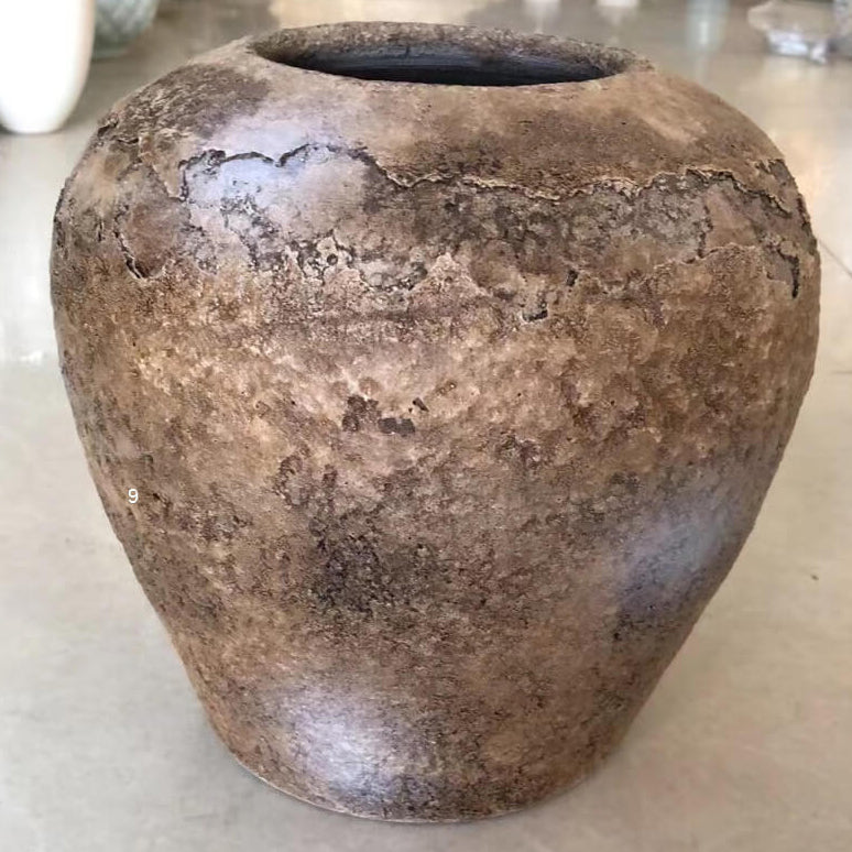 Chinese Vintage Fabric Ceramic Jar 1-Light Table Lamp