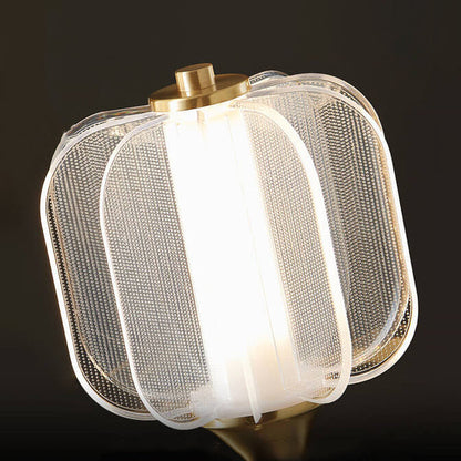 مصباح حائط LED بتصميم صيني مصنوع من النحاس والأكريليك بالكامل بتصميم إبداعي