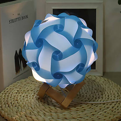 Creative DIY Round Hydrangea Combination Design LED Night Light Table Lamp