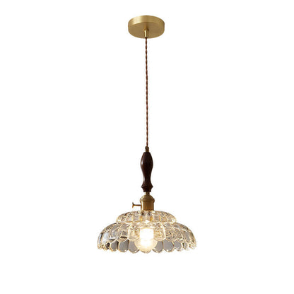 Modern French Minimalist Glass Flower Shape 1-Light Pendant Light