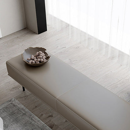 Modern Minimalist Rectangular Microfiber Leather Wood Carbon Steel Sponge End Of The Bed Low Stool Backless For Bedroom