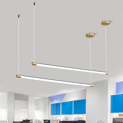ثريا LED طويلة من الألومنيوم والأكريليك بتصميم عصري بسيط لغرفة المعيشة 