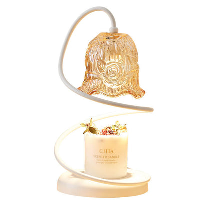 Modern Creative Glass Flower-Shaped 1-Light Melting Wax Table Lamp