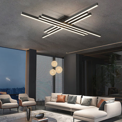 Industrial Aluminum Creative Geometric Line LED Flush Mount Light