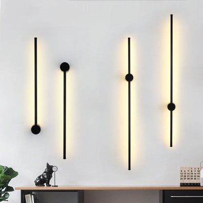 مصباح حائط LED طويل من الألومنيوم والحديد والسيليكون بتصميم عصري بسيط لغرفة النوم 