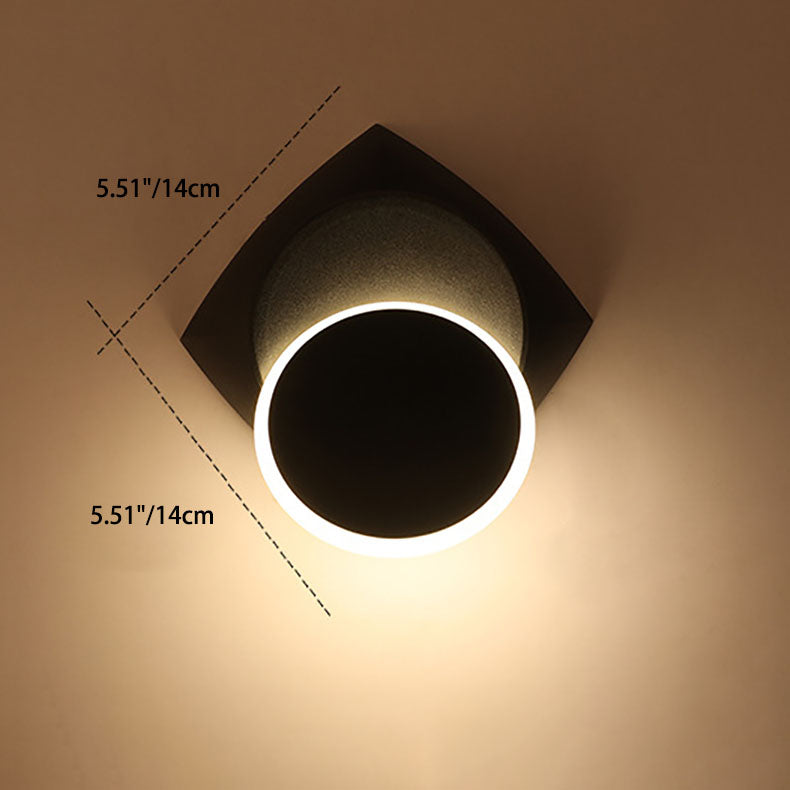 Contemporary Scandinavian Sphere Square Base Aluminum Acrylic Wall Sconce Lamp For Bedroom