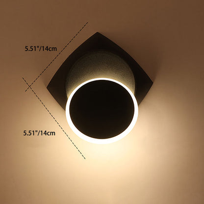 Contemporary Scandinavian Sphere Square Base Aluminum Acrylic Wall Sconce Lamp For Bedroom