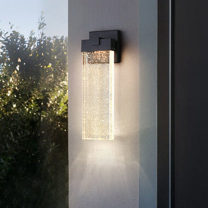 Modern Simplicity Waterproof Aluminum Crystal Rectangular LED Wall Sconce Lamp For Outdoor Patio