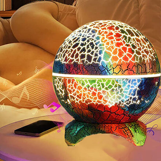 Creative Cracked Planet USB Bluetooth Music Star Projection Night Light LED Table Lamp