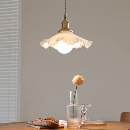 Contemporary Scandinavian Pod All Copper Glass 1-Light Pendant Light For Living Room