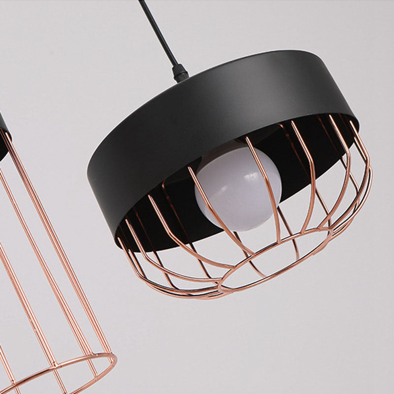 Nordic Creative Iron Geometry Plating Rose Gold 1-Light Pendant Light
