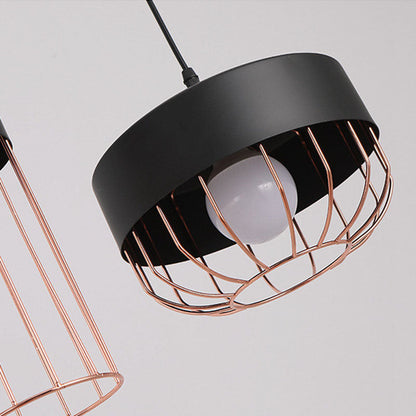 Nordic Creative Iron Geometry Plating Rose Gold 1-Light Pendant Light