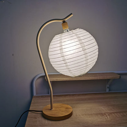 European Minimalist Pleated Solid Wood 1-Light Table Lamp
