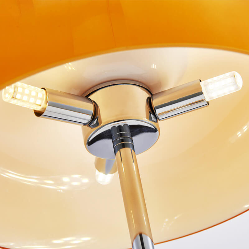 Nordic Vintage Orange Iron Glass 3-Light Table Lamp